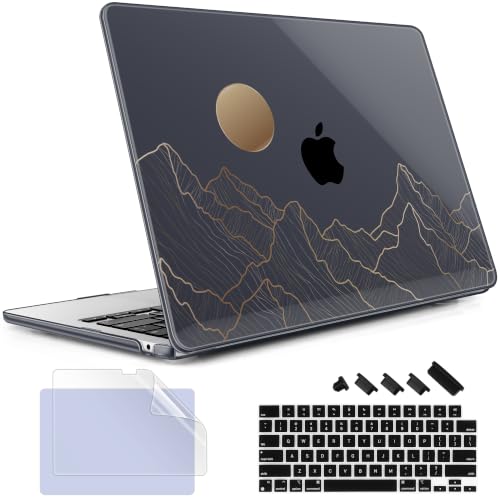 May Chen for MacBook Air 15 inch Case M5 M4 M3 M2 2026 2024-2023, Model A3448 A3241 A3114 A2941, Closes Seamlessly Hard Shell Laptop Cover with Keyboard Cover, Gradient Mountain