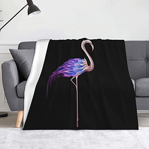Couverture microfibre flamant rose au design abstrait et finitions luxe - 2