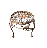  Ziegler Blumenhocker Blumenständer Beistelltisch Hocker Metallhocker Metall braun rund WK070808 klein