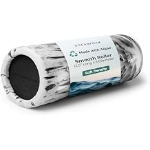 Oceanfoam Smooth Soft Foam Roller Black Marbled - Beginner, Travel Sized Low Density Foam Roller for Home & Gym, Physical Therapy, Back Pain, Exercise - Yoga & Athletics 12.5" x 5"