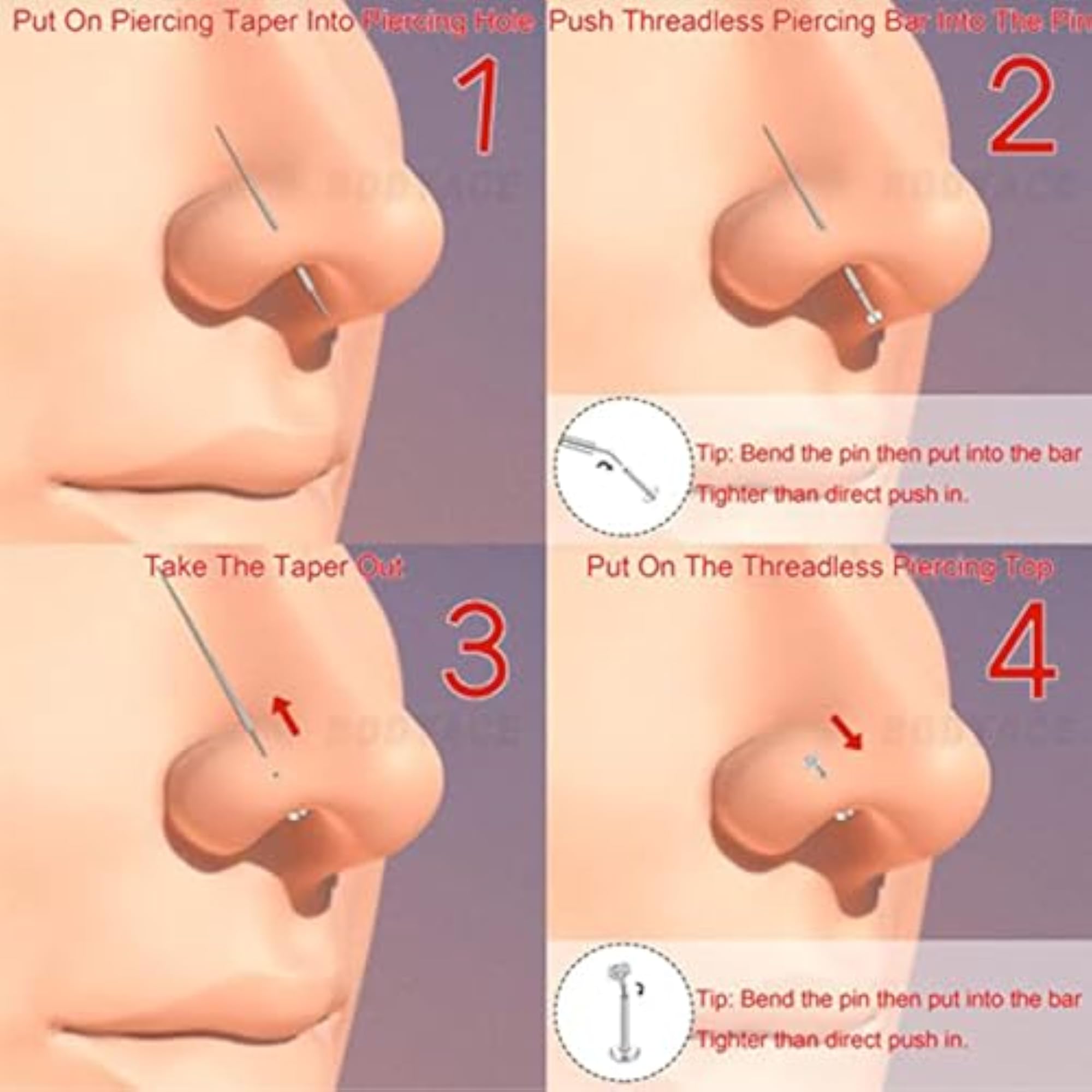 Titanium Threadless Insertion Tool for Piercing