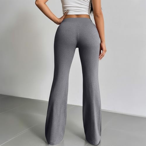 XINGJIAARTS Flare Leggings for Women Drawstring High Waisted Wide Leg Sweatpants Baggy Casual Trousers Soft Y2k Yoga Pants - image 2