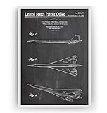  Boeing Supersonic Airplane 1967 Patent Poster - Pilot Gift Concorde Aircraft Aviation Airplane Giclee Print Art Kunst Wall Dekor Decor Entwurf Wandkunst Blueprint Geschenk - Frame Not Included