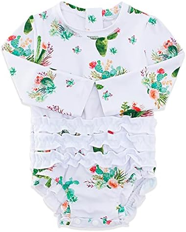 Cactus Swimwear Novelty Ruffled Beachwear for Toddler Girls Sun Protection Swimsuit 12-18 Months