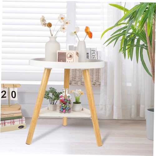 Table d'appoint en bois blanc au design nordique épuré et surface lisse - 3