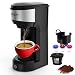 Upgrade Mini Single Serve Coffee Maker for K Cup Pods and Ground Coffee by Sboly, 90s Quick Brewing Technology, K Cup Brewer Small Coffee Machine for Travel, Black