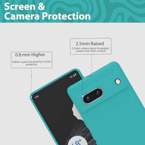 Image of KACA Silicone Back Case for Google Pixel 7a, Soft-Touch, Shockproof Phone Back Cover for Google Pixel 7a (Light Green)