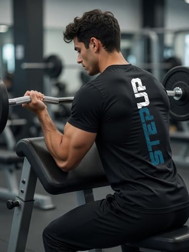Image of 3Colors Men's Active Polyester T-Shirt | Quick Dry Gym Workout Tee | Stretch Sports Round Neck Running T-Shirt-STEPUP LINE