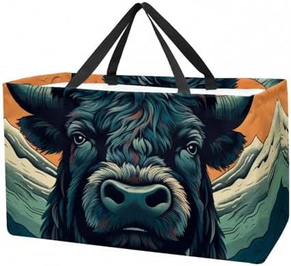 Shopping Tote Bags Flat Bottom Washable Portable Birthday Smart Durable Basket Stand Up Christmas