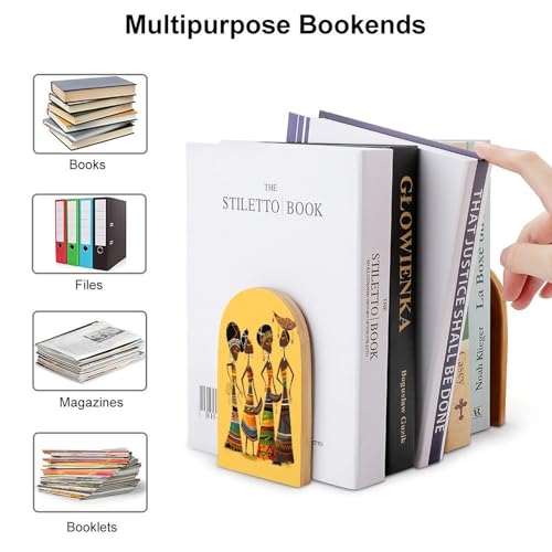 Sujetalibros de madera económico para evitar la caída de libros en baldas 4