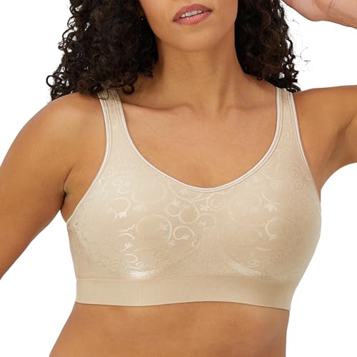 Bali Women's Wireless Bra, Comfort Revolution Full-Coverage Wirefree Bra for Women, Moisture-Wicking