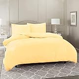 yves rocher vanille noire ??????  Roch Linen 4-teiliges Baumwoll-Bettwäsche-Set, ägyptische Baumwolle, Bettlaken, Baumwoll-Spannbetttuch, Baumwoll-Kissenbezug, ultraweich, luxuriöses Bettwäsche-Set (Vanillegelb/Queen)