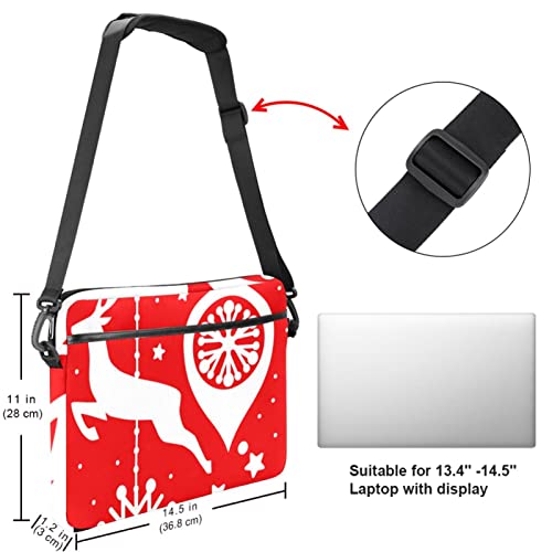 Funda protectora de portátil de 14.5 pulgadas con compartimentos y correa ajustable 5
