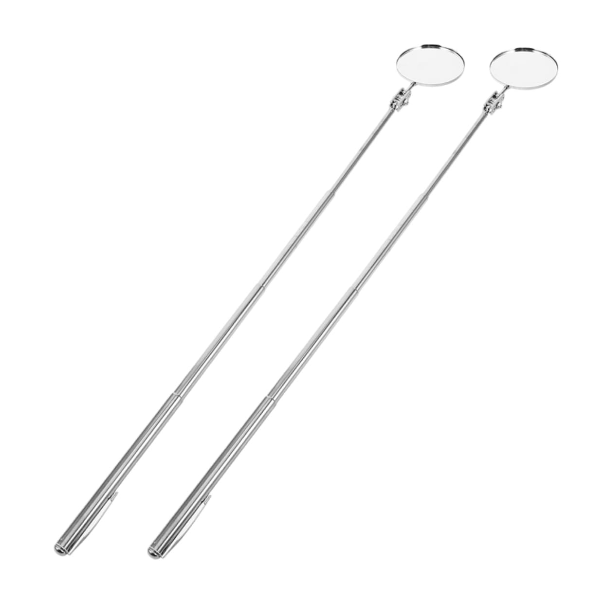 Cabilock 2 Pcs Telescoping Inspection Mirror Flexible Round Mirror Extendable Mechanics Mirror for Inspection Viewing Mechanic Checking Observation