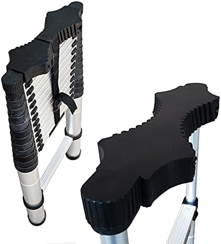 Tall Telescoping Ladder, 12.5FT Aluminum Extension Ladder for RV, Camper, Roof & Attic, 150kg/330lbs Load Capacity, Lightweight, Portable, Compact Design