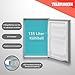 TELEFUNKEN Kühlschrank ohne Gefrierfach freistehend | Standkühlschrank mit 135 Liter Nutzinhalt | Kühlschrank klein mit Gemüsefach | Vollraumkühlschrank | Türanschlag wechselbar | C-135-100-S silber