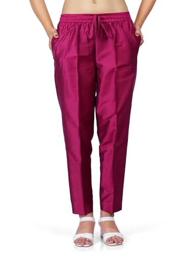 Image of Trouser Pants for Women,Stylish Trousers for Woman for Kurti Relaxed & Regular Straight fit Palazzo,Ethnic Bottom Formal Pants for Women Office wear Casual & Daily Use