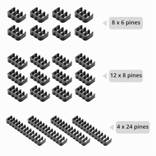 Miniatura 3 de Ztolbriy Peines De Cable 24 Unidades, Organizador De Cables Profesional Con Portacables Y Clips, Compatible Con 24 8 6 Pines Para Pc Negro