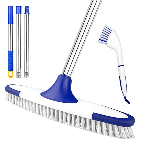 ITTAHO Scrub Brush with Long Handle,Grout Cleaner Brush and Small Cleaning Brush Set for Scrubbing Tile Marble Stone Bathroom Patio Garage Deck Floor Brush Cleaning ITTAHO Scrub Brush with Long Handle,Grout Cleaner Brush and Small Cleaning Brush Set for Scrubbing Tile Marble Stone Bathroom Patio Garage Deck Floor Brush Cleaning