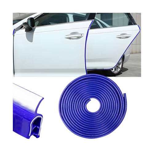 Image of Osilly Car Door Protector Edge Guards, 33Ft Anti Collision U Shaped Automobile Door Seal Protector, No Glue Vehicle Exterior Edge Trim Protective Strip Accessories, Universal Fit (Blue)