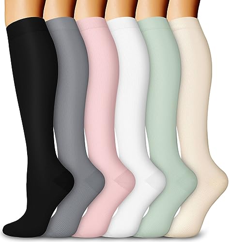 Image of Aoliks Medical Compression Socks for Women & Men, Support Knee High Socks for Running,Nurses,Travel