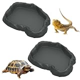 DINGFENG 2 gamelles effet pierre 15,5 x 12 cm pour tortue photo 1