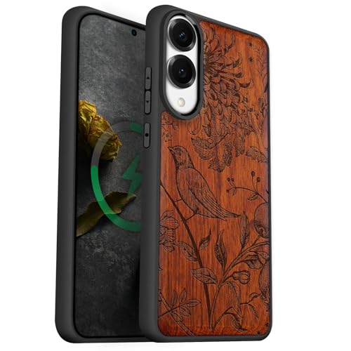 Carveit coque magnétique pour Samsung S25 Edge étui bois antichoc
