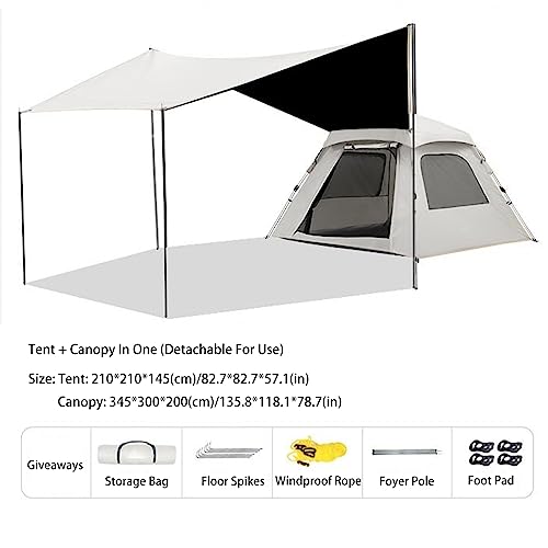 Carpa para camping 3-5 personas con toldo y fácil montaje miniatura 2