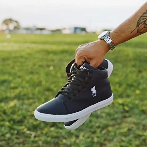 Kit Masculino Tênis Polo Cano Alto Estilo Botinha + Carteira (40)