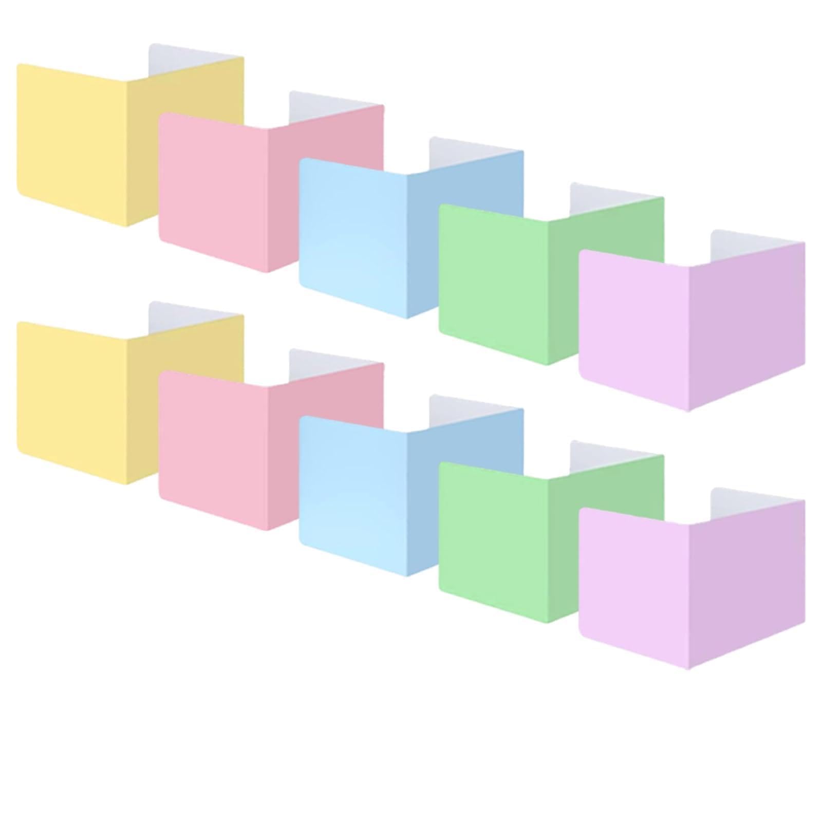 10 Stück Trennwand Schreibtisch für Schule 40 x 30 cm Lernbüro, 5 Farben x 2, Wellpappe Sichtschutz Schreibtisch für Grundschule, Klassenraum, Bibliothek und Hausaufgabenplatz