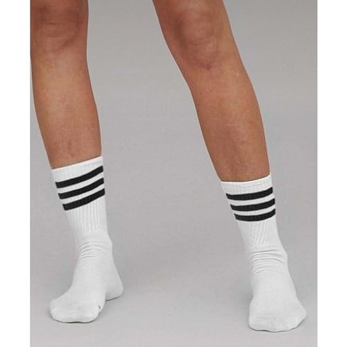 Image of 4 PAIRS Striped Crew Socks For Women Casual Cotton Novelty Retro Athltic Socks Unisex MultiColor