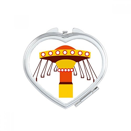 Miroir de maquillage compact portable mignon illustration cœur multicolor