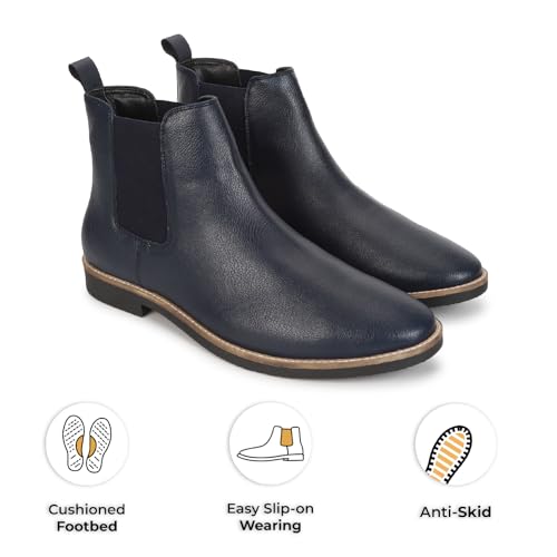 Image of YOHO Comfortable Boots For Men | Extra Cushioned Foot Bed And Skin Friendly Ankle Boot With Low Heels | PU Finish Material | Trendy, Stylish & Casual Boots | Winter, Snow & Holiday Outings