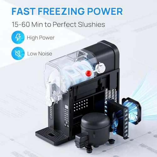 Slush-Maschine, professioneller Frozen-Drink-Maker, kein Eis nötig, Slush-Maschine für Zuhause mit LED-Display, One-Touch-Reservierung und 6 voreingestellte Programme für Frozen Margaritas – Bild 7