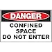 Zing Green Products 20112A, Safety Sign"Danger, Confined Space" (Pack of 9 pcs)