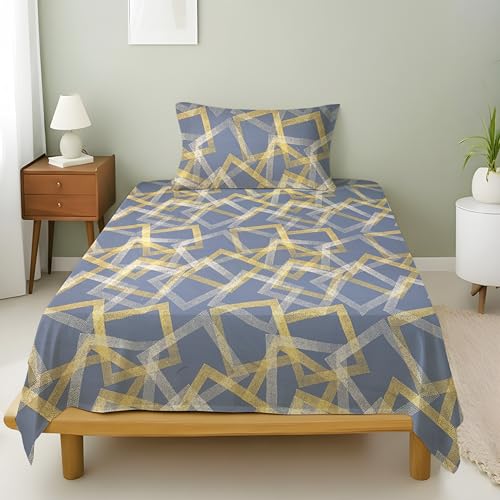 Image of Weave & Decor Cotton Bedsheet for Single Bed 90x60 Inches Soft and Breathable, Includes 1 Pillow Cover 20x30 Inches
