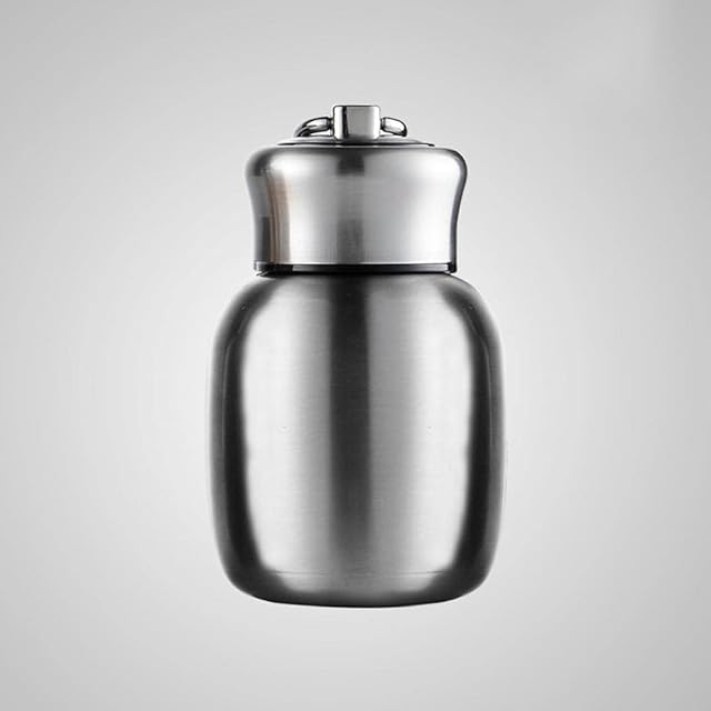 Gelory Small Water Bottle 200 ml Mini Vacuum Insulated Water Bottle Stainless Steel Water Bottle Flask Portable Leakproof Travel Mug (Gary)
