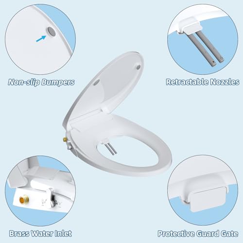 Elongated Bidet Toilet Seat with Slow Close for Toilet