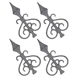 NUOBESTY Gartenzaun Zierpfosten aus Gusseisen 4 Stück mit Kletterschutz Metall Zaunspitzen 160mm für Außendekoration und Ersatz