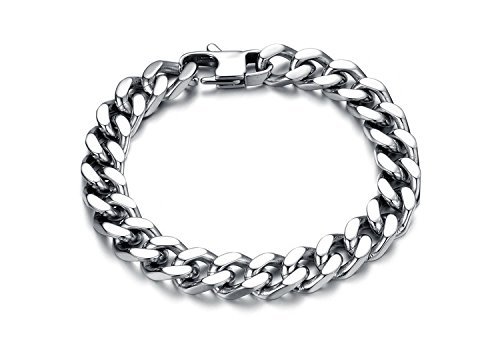 Yellow Chimes Bold Style Cuban Chain Stainless Steel by Yellow Chimes Silver Strand Bracelet for Men (Silver) (YCFJBR-122CHIN-SL) (B07V4DW3D1) Amazon Price History, Amazon Price Tracker