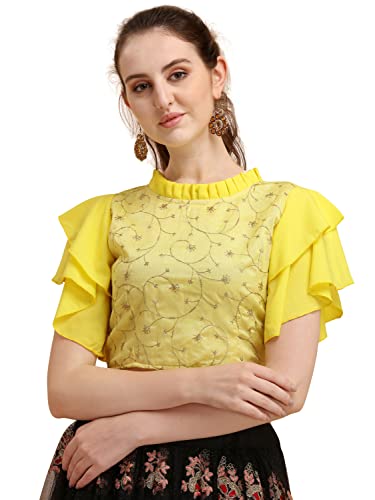 Image of Paralians Casual Layered Sleeve Embroidered Women Top