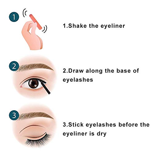 image for VIUU False Eyelashes with Self Adhesive Eyeliner Kit, 10 Pairs of Non 