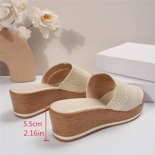 Women's Platform Wedge Slippers Large Size Wedge Slippers for Women Platform Sandals Going Out Shoes Casual Slippers3