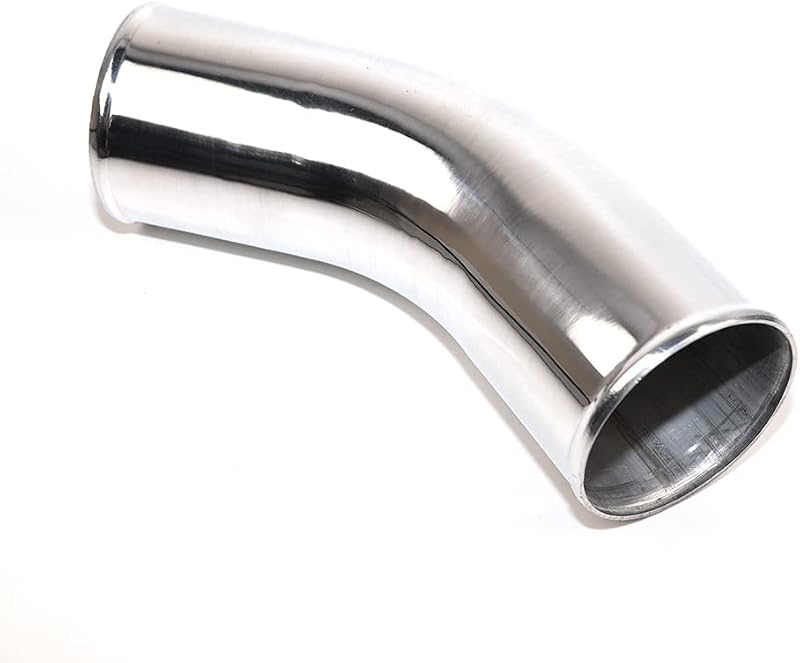 Tubo de alumínio polido TenKeAuto 45° para admissão, intercooler e turbo – 30,48 cm x 10,16 cm