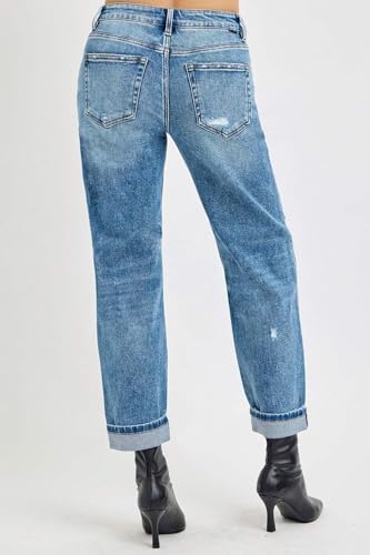 SALT TREE Risen Jeans - High Rise Ankle Boyfriend Distressed Jeans - PGA210132
