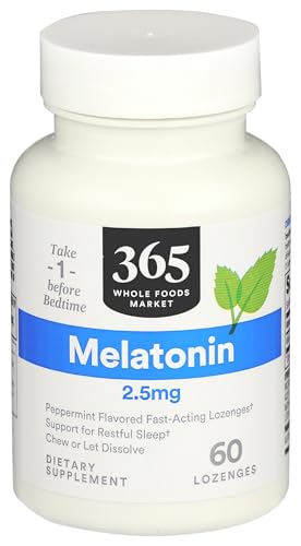 365 by Whole Foods Market, Melatonin Lozenges 2.5mg, Peppermint Flavor, 60 CT
