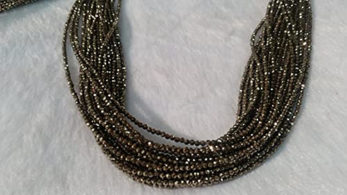 Pyrite naturelle 2mm perles de petite taille facettées LKBEADS longueur 40cm pour enfilage