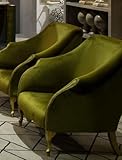 Altezza: 88 cm Casa Padrino Poltrona Art Deco di Lusso Verde 85 x 85 x A. 88 cm - Poltrona da Soggiorno - Poltrona Hotel - Mobili da Soggiorno - Mobili Hotel - Mobili Art Deco di Lusso