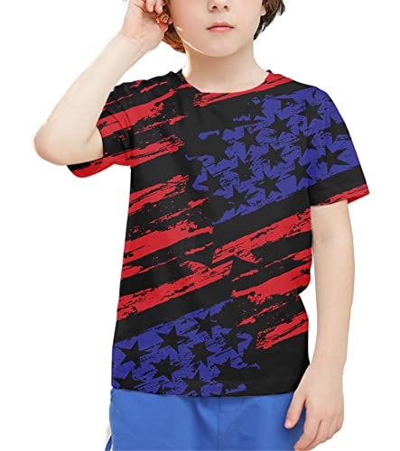 Image of Linnhoy Kids 3D Print Fashion Graphic T-Shirts for Boys Girls 6-16 Years | Unisex Colorful Short Sleeve, Crewneck, Breathable Fabric, Suitable for Daily Sport Festival Wear
