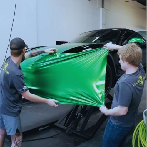 Image of WISDOM Teal Green Metallic Vehicle Wrap Vinyl Matt Finish Easy Apply Air-Release Weatherproof DIY Car & Motorcycle Wrap (Cool Teal Green, 20 Inch X 5 Feet)